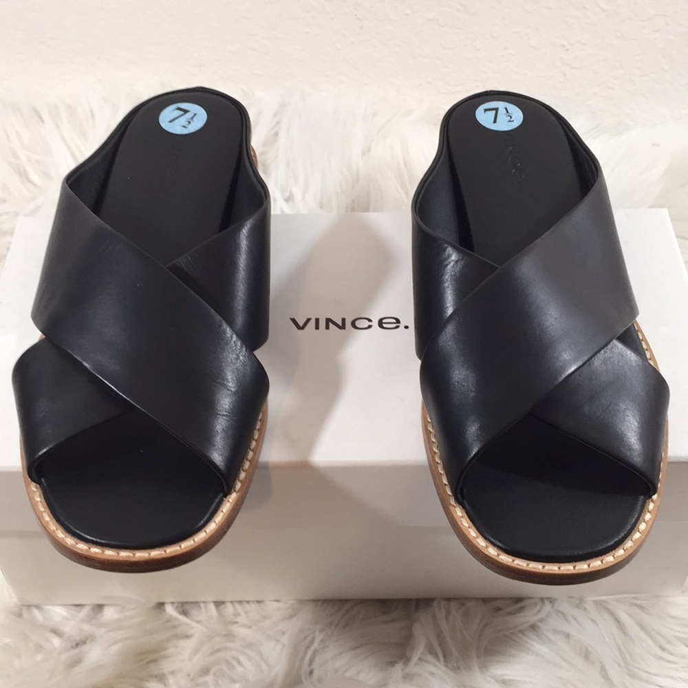 Vince Fairley Leather Wedge Sandals sz. 7.5 new - Picture 5 of 13